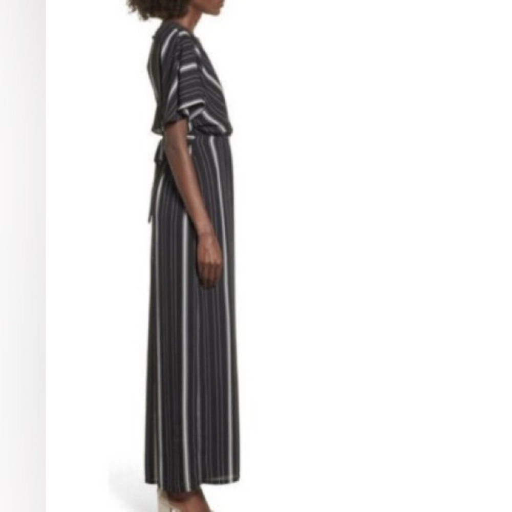 💥HP💥LEITH Wide Leg Stripe Jumpsuit – Women’s Medium — Black/White - Picture 3 of 8